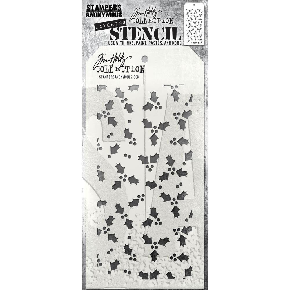 Tim Holtz layering stencil - Tiny holly