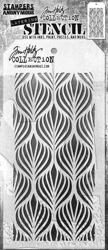 Tim Holtz layering stencil - Deco feather