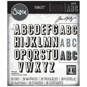 Tim Holtz Alterations thinlits dies - Alphanumeric shadow upper