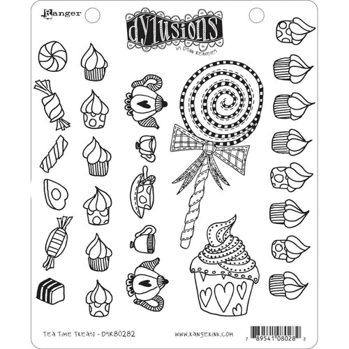 Dylusions Cling Stamp - Tea time Treats