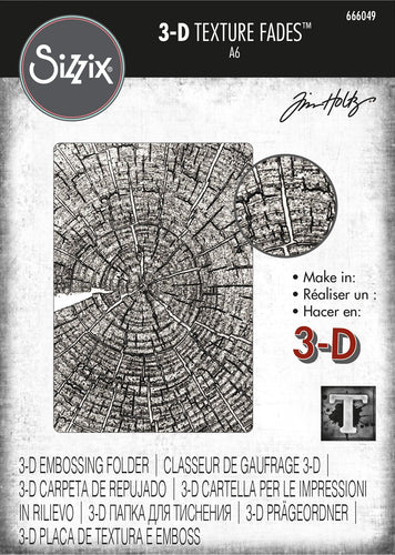 Tim Holtz Texture Fades 3D Embossing Folder - Tree rings