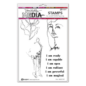 Dina Wakley cling stamp - I am