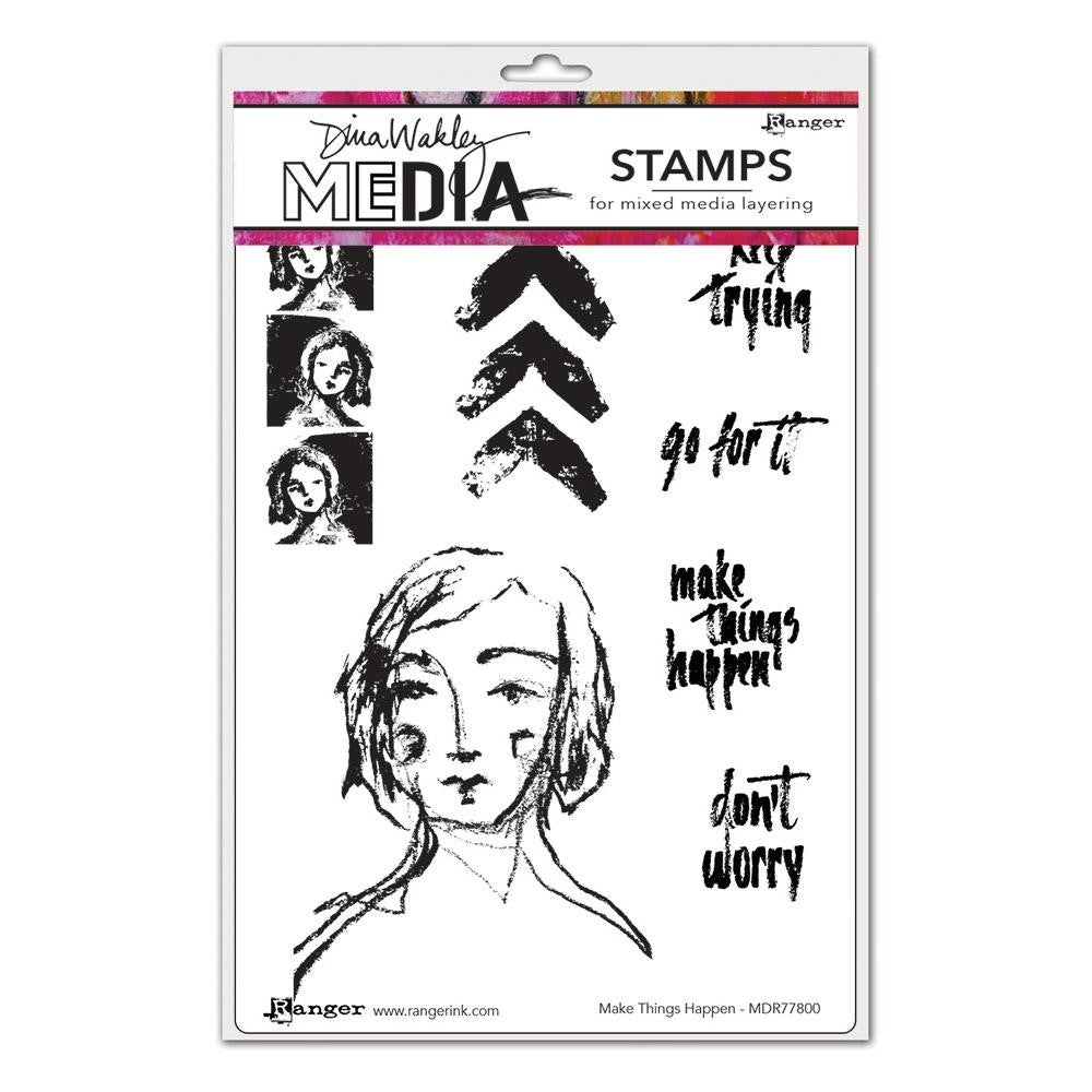 Dina Wakley cling stamp - Make things happen